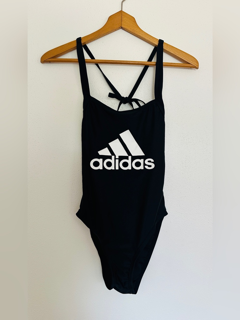 adidas Originals Black Logo Crossback One Piece Swimsuit Size S